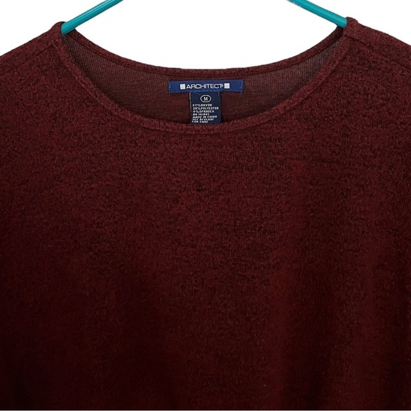 Architect Red Maroon Knotted Bottom Sweater Medium - Picture 2 of 6